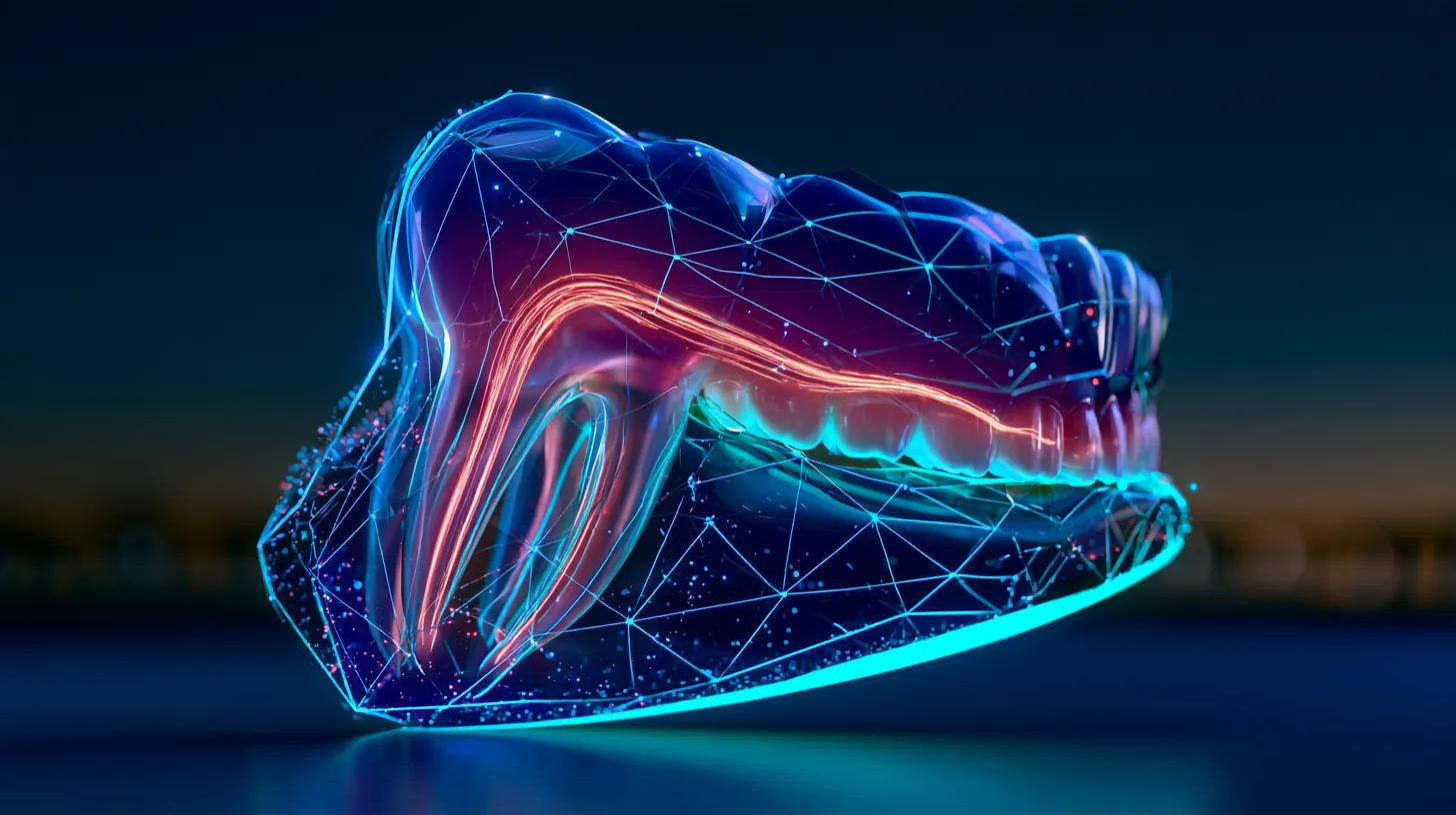 Rappresentazione artistica dell’odontoiatria digitale e della struttura dentale